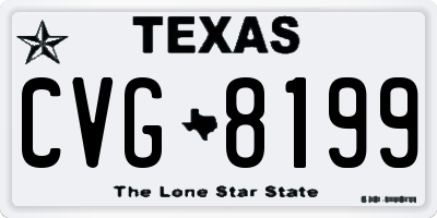 TX license plate CVG8199