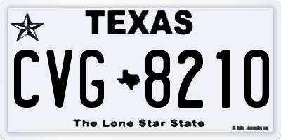 TX license plate CVG8210
