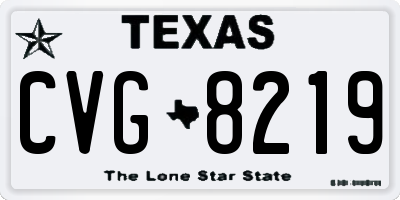 TX license plate CVG8219