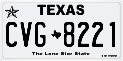TX license plate CVG8221