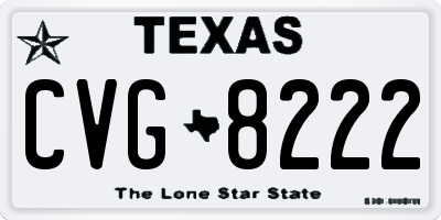 TX license plate CVG8222