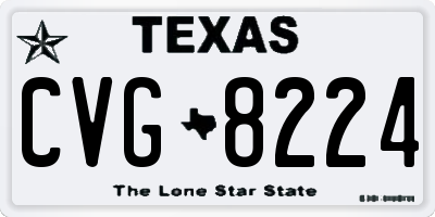 TX license plate CVG8224