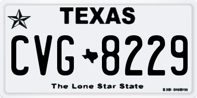 TX license plate CVG8229