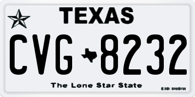 TX license plate CVG8232