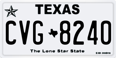TX license plate CVG8240