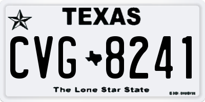 TX license plate CVG8241