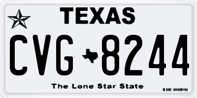TX license plate CVG8244