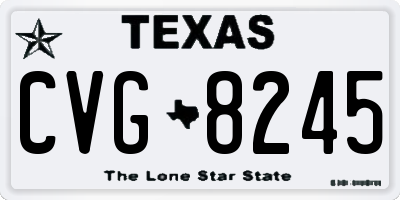 TX license plate CVG8245