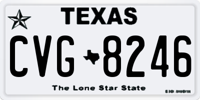 TX license plate CVG8246