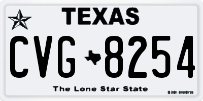 TX license plate CVG8254