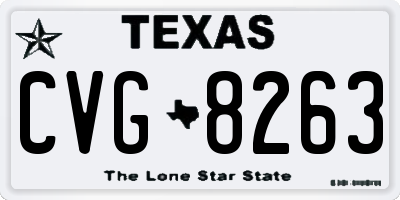 TX license plate CVG8263