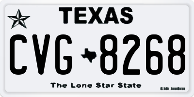 TX license plate CVG8268