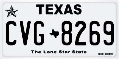 TX license plate CVG8269