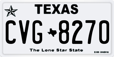 TX license plate CVG8270