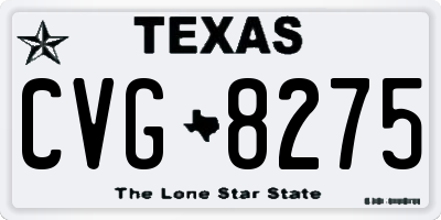 TX license plate CVG8275