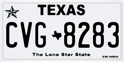 TX license plate CVG8283