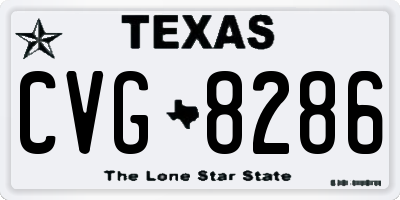 TX license plate CVG8286