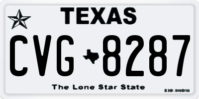 TX license plate CVG8287