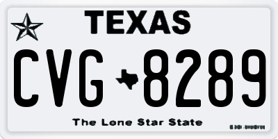 TX license plate CVG8289