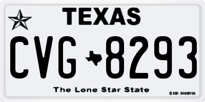TX license plate CVG8293