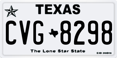 TX license plate CVG8298