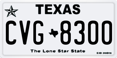 TX license plate CVG8300