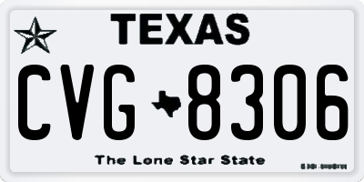 TX license plate CVG8306