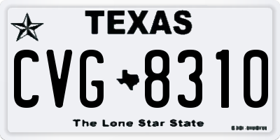 TX license plate CVG8310