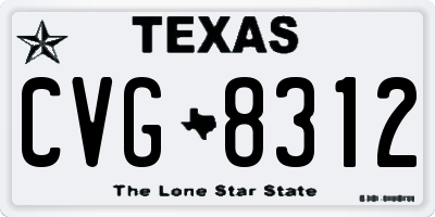 TX license plate CVG8312