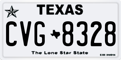TX license plate CVG8328