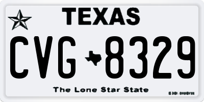 TX license plate CVG8329