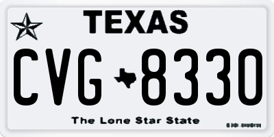 TX license plate CVG8330