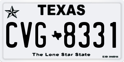 TX license plate CVG8331
