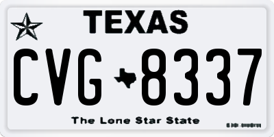 TX license plate CVG8337