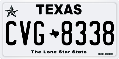 TX license plate CVG8338