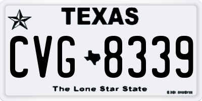 TX license plate CVG8339