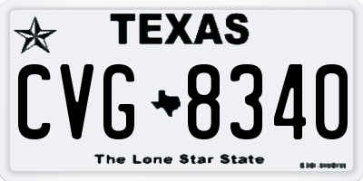 TX license plate CVG8340