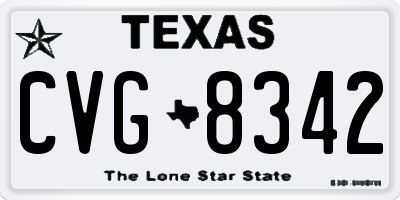 TX license plate CVG8342