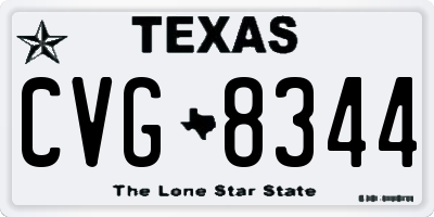 TX license plate CVG8344