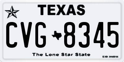 TX license plate CVG8345