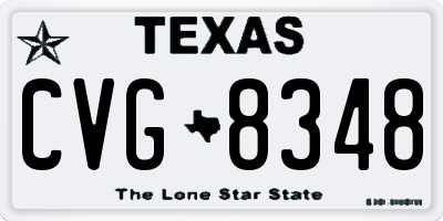 TX license plate CVG8348