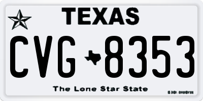 TX license plate CVG8353
