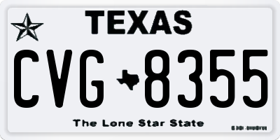 TX license plate CVG8355