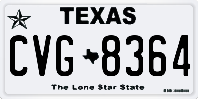 TX license plate CVG8364