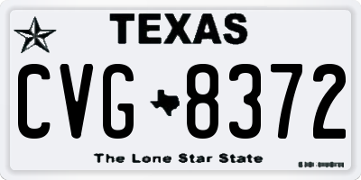 TX license plate CVG8372