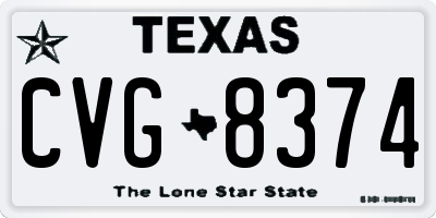 TX license plate CVG8374