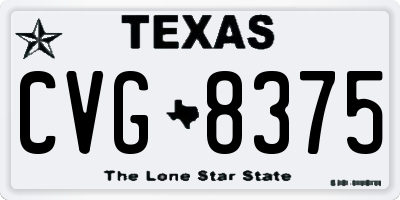 TX license plate CVG8375