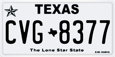 TX license plate CVG8377