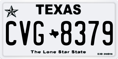 TX license plate CVG8379