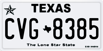 TX license plate CVG8385